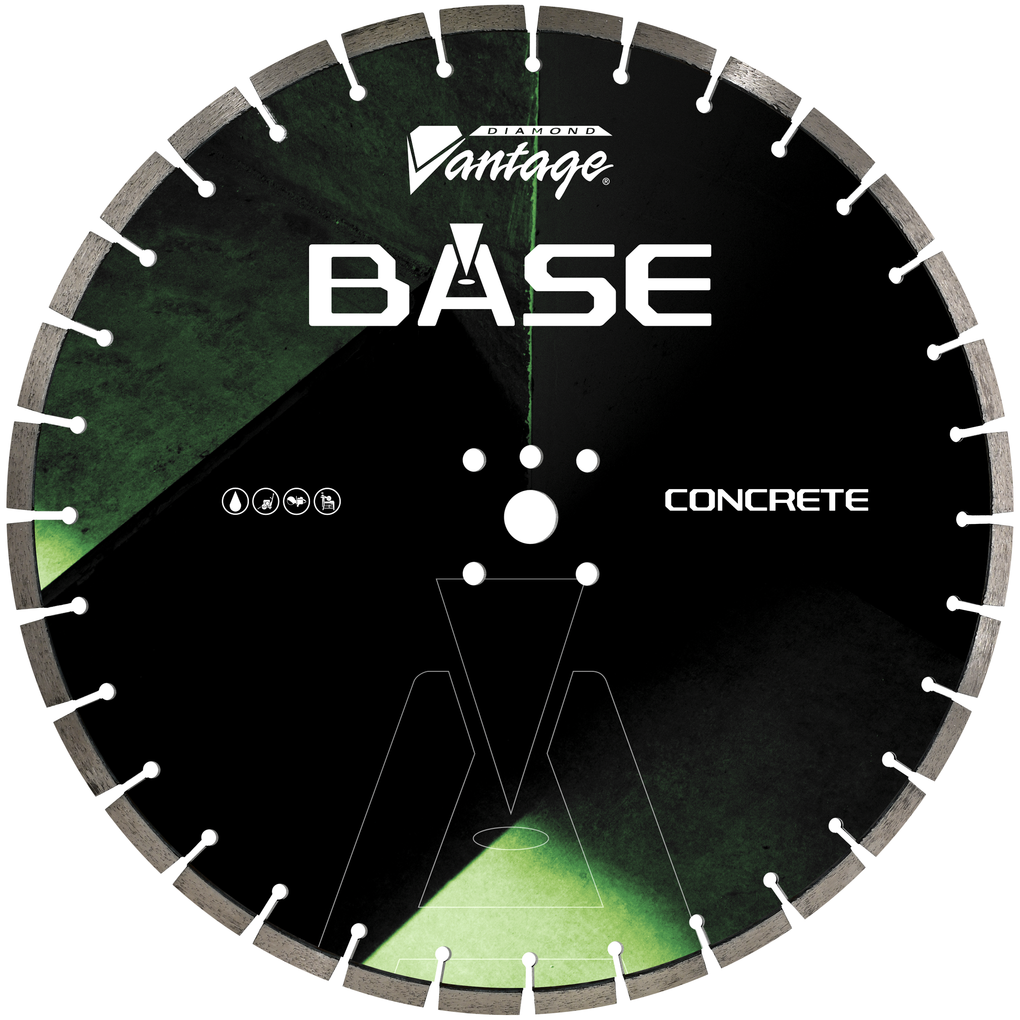 Diamond Vantage 5425BASE | 54" x 0.250" Walk Behind Saw Diamond Blade for Concrete | Base 12mm Segments