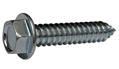 5/16 X 2" Type AB Self Tapping Sheet Metal Screws | Hex Washer Head | Unslotted | Steel Zinc & Bake | 7/16" A/F (500/Pkg.)