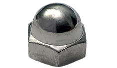 [100 PKG] Acorn Nuts Brass Nickel Plated 10/32