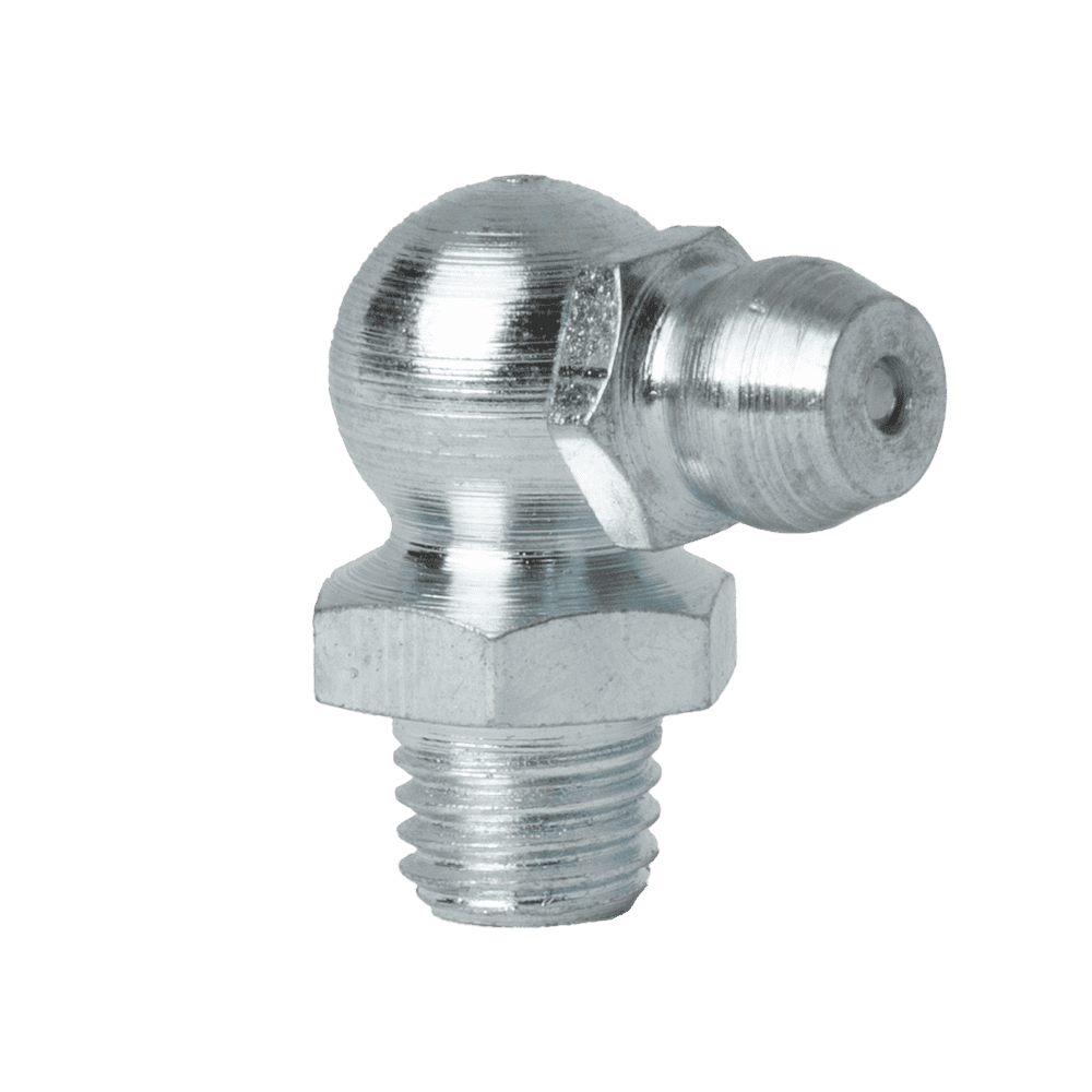 1/4-28 SAE-LT 90 Degree Grease Fitting | Steel Zinc Clear (200 / Bag)