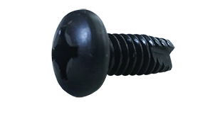 Thread Cutting Screws, Pan Head Phillips Drive, Steel Black