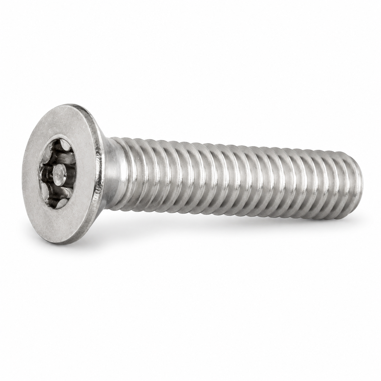 #4-40 X 1/4" Tamper Resistant Flat Head Cap Screws | Pin-In Socket Drive | Alloy Steel (100 / Pkg.)