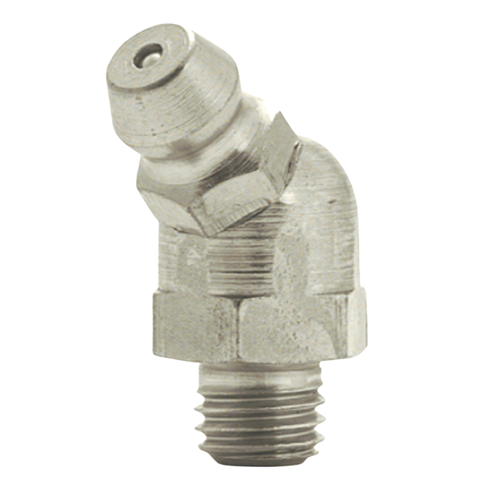 1/4-28 SAE-LT 45 Degree Grease Fitting | Steel Zinc Yellow (250 / Bag)
