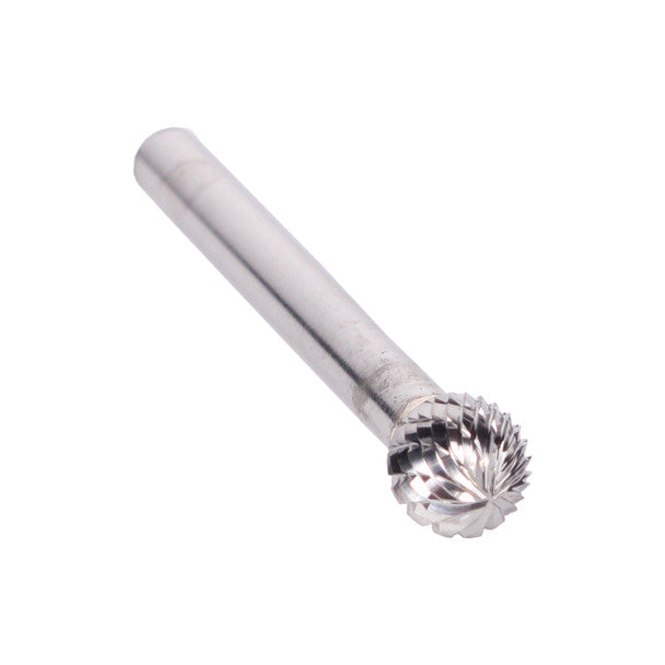 3/16" X 1/8" Ball-End Double Cut Carbide Bur | Solid Carbide | 1/4" Round Shank | DULSD14