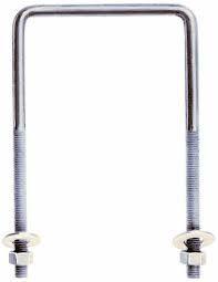 3/8"-16 X 2" X 3" U Bolts | Square Bend, With Two Nuts and Two Washers | 18/8 Stainless Steel (40 / Pkg.)