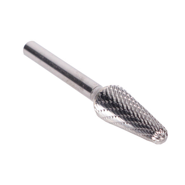 5/16" X 7/8" Cone Double Cut Carbide Bur | Solid Carbide | 1/4" Round Shank | DULSL2