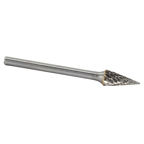 3/32" X 1/4" Cone Pointed-End Miniature Carbide Bur | Solid Carbide | 3/32" Round Shank | DULSM61