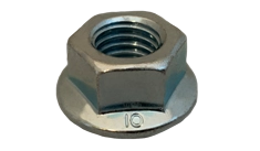 M8-1.25 Hex Flange Nuts | Steel Zinc & Bake | Serrated Class 10 (1500 / Pkg.)