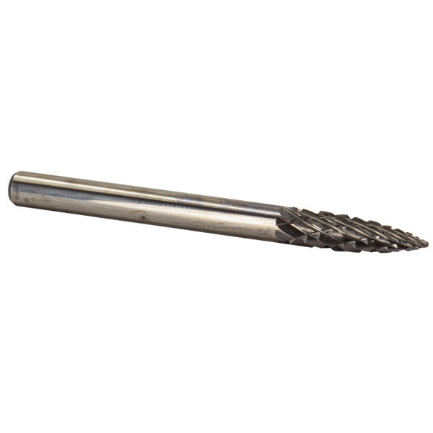 3/32" X 1/4" Tree Pointed End Miniature Carbide Bur | Solid Carbide | 3/32" Round Shank | DULSG61