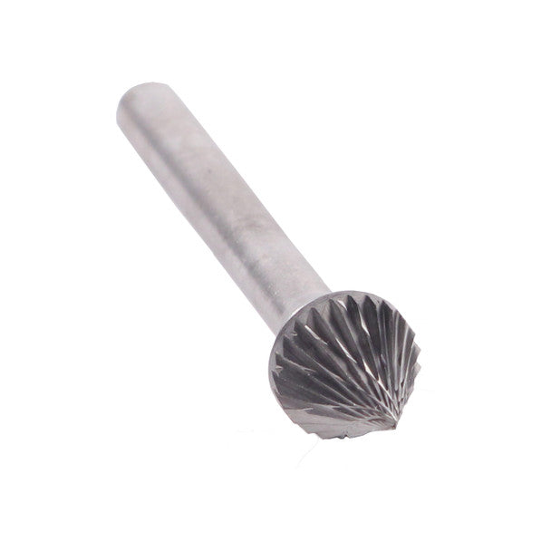 1/4" X 3/16" 60 Degree Double Cut Carbide Bur | Solid Carbide | 1/4" Round Shank | DULSJ1