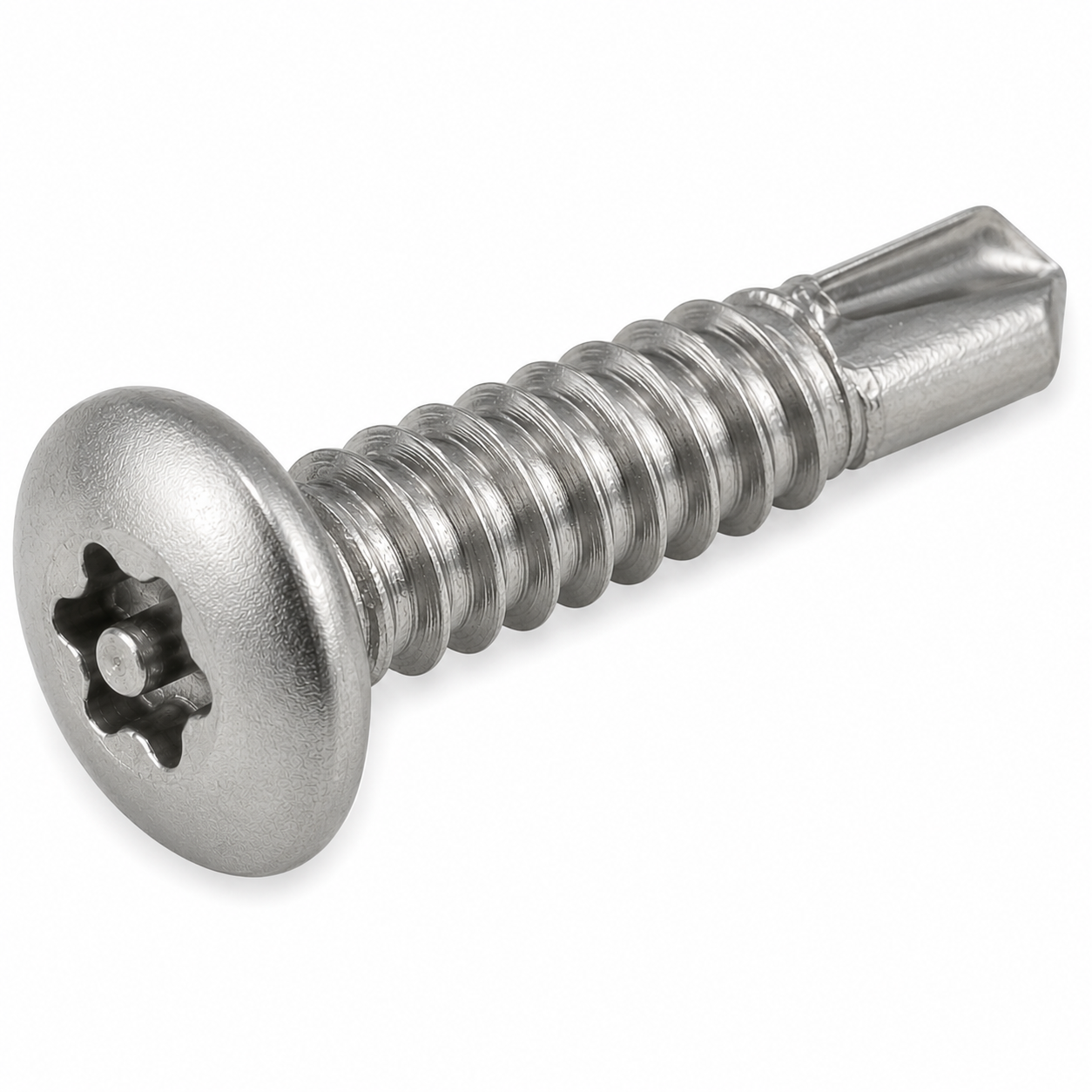#6 X 1-1/4" Tamper Resistant Self-Drilling Screws | Oval Head Pin-In Six Lobe Drive (T15) | Steel Zinc Plated (100 / Pkg.)