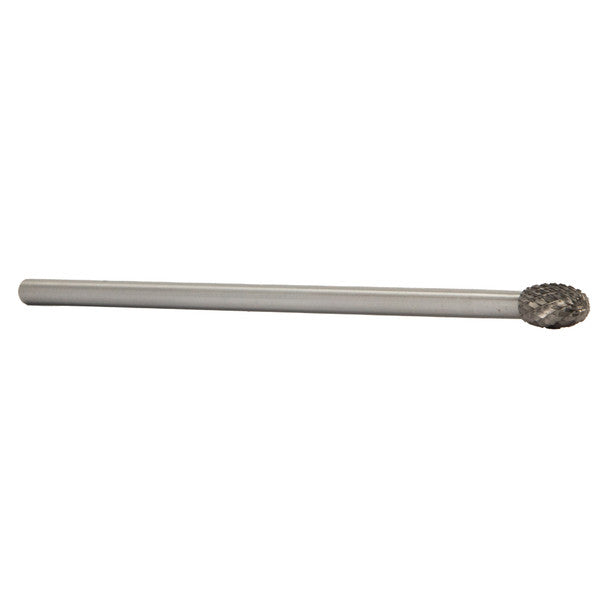 1/2" X 1" 6" Long Shank Tree Radius End Double Cut Carbide Bur | Solid Carbide | 1/4" Round Shank | DULSF5X6