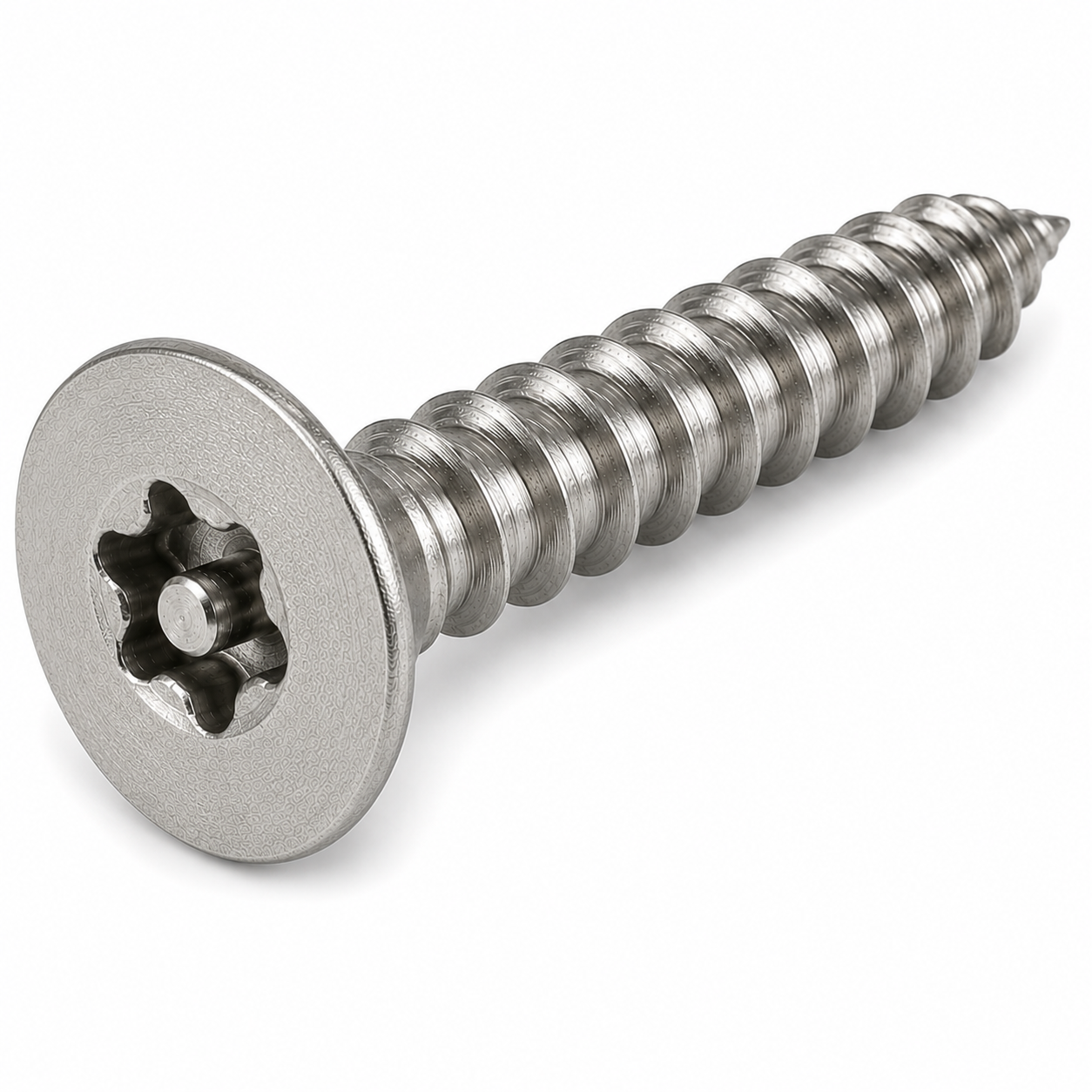 #6 X 5/8" Tamper Resistant Sheet Metal Screws | Flat Head Pin-In Six Lobe Drive | Steel Zinc Plated (100 / Pkg.)