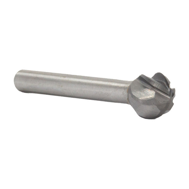 5/8" X 9/16" Ball End Carbide Bur for Aluminum | Solid Carbide | 1/4" Round Shank | DULSD6NF