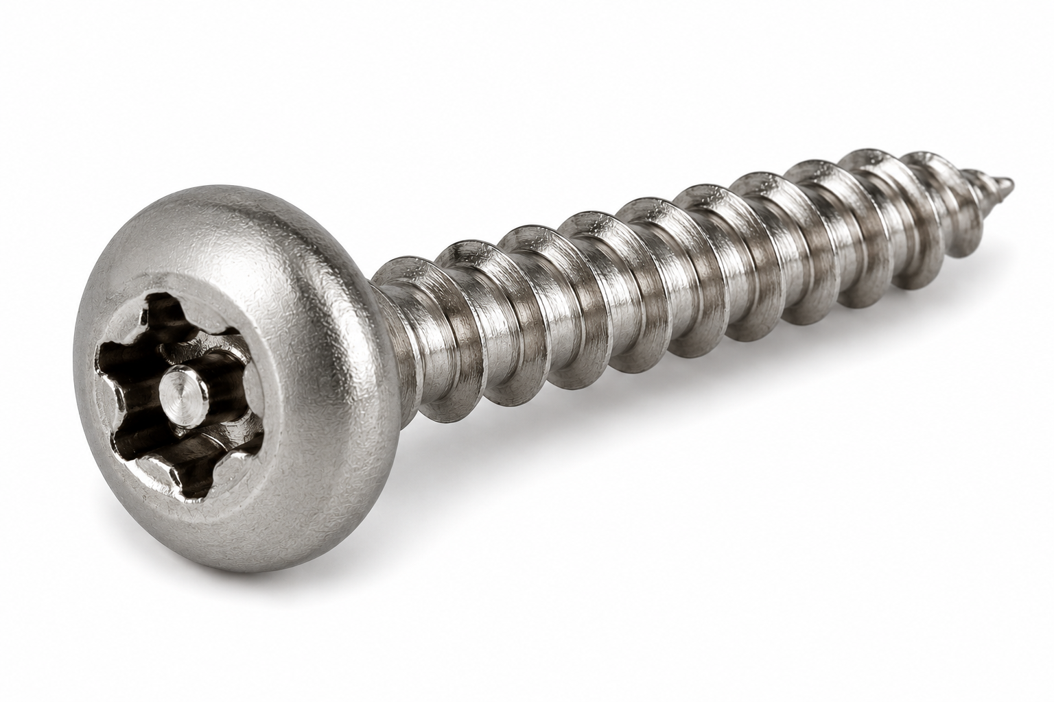 #4-24 X 3/8" Tamper Resistant Sheet Metal Screws | Pan Head Pin-In Six Lobe Drive | Steel (100 / Pkg.)