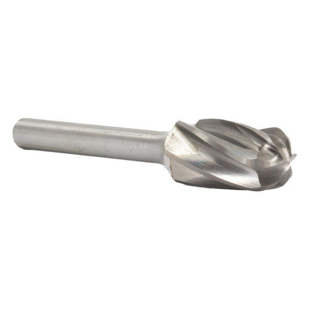 1/2" X 1" Cylindrical Radius End Carbide Bur for Aluminum | Solid Carbide | 1/4" Round Shank | DULSC5NF