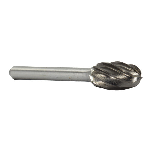 3/8" X 5/8" Oval Carbide Bur for Aluminum | Solid Carbide | 1/4" Round Shank | DULSE3NF