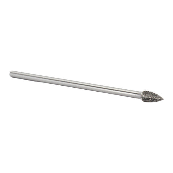 3/8" X 3/4" 6" Long Shank Tree Pointed End Double Cut Carbide Bur | Solid Carbide | 1/4" Round Shank | DULSG3X6