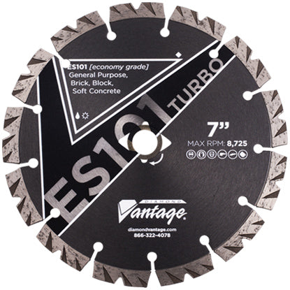 Diamond Vantage 0909CSZ1-2 | 9" x 0.090" Diamond Blade for Concrete/Masonry/Reinforced Concrete | ES101 TURBO