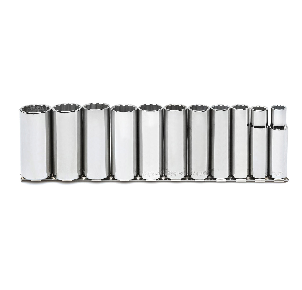 Deep 12 Point Socket Set, 1/2" Drive, Chrome Vanadium