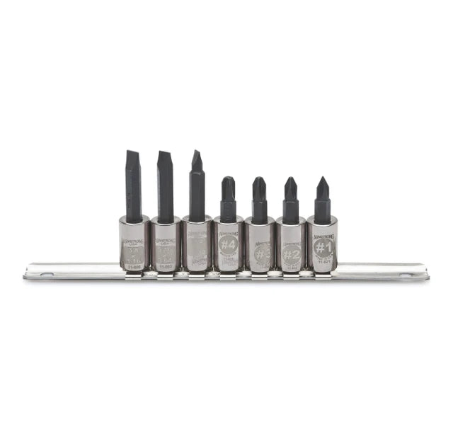 Slotted / Phillips Bit Socket Set, 3/8" Drive, Made in USA, Chrome Vanadium