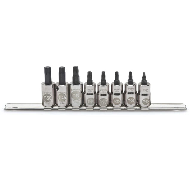 Torx Bit Socket Set, 3/8" Drive, Made in USA, Chrome Vanadium