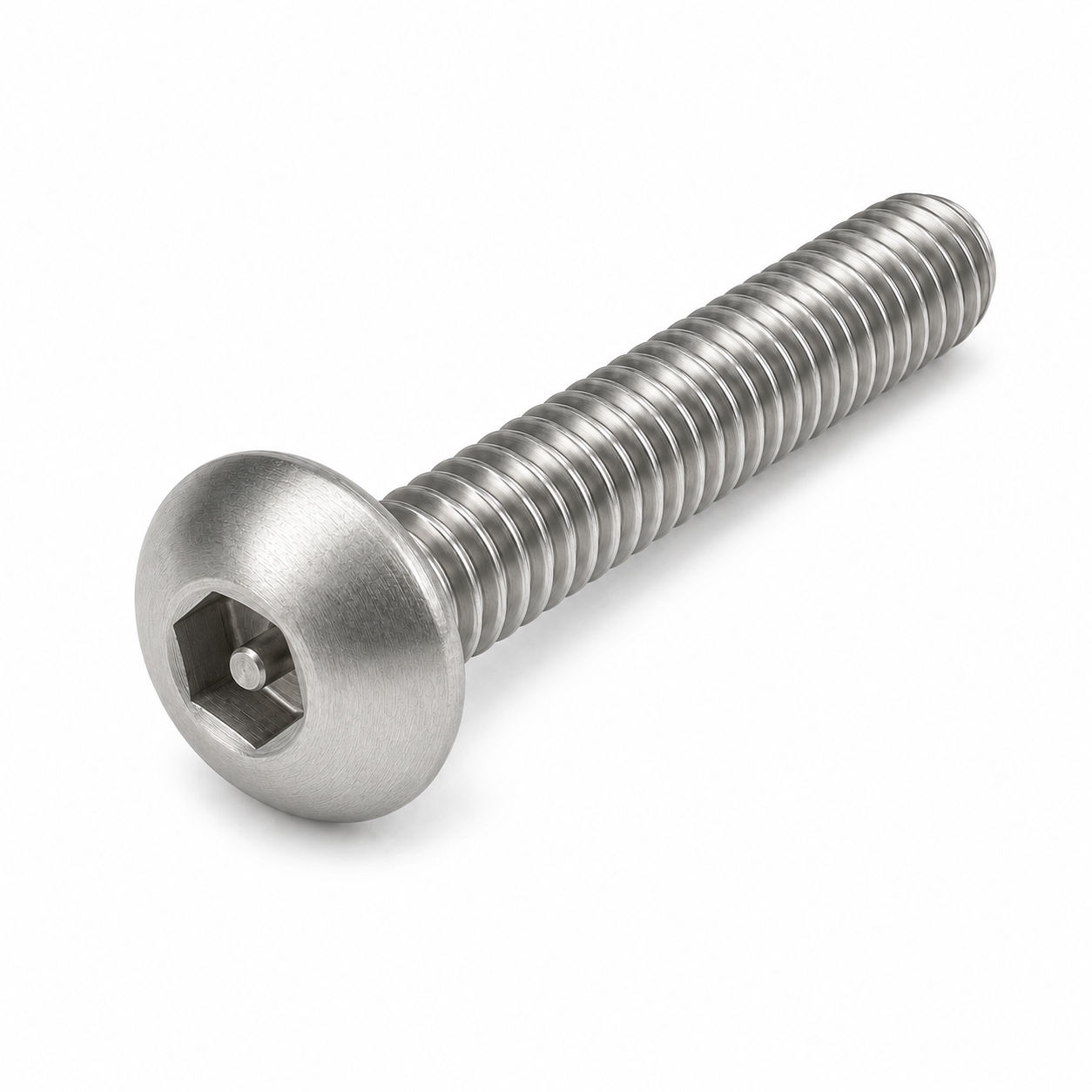#8-32 X 3/8" Button Head Cap Screws | Tamper Resistant | Pin-In Socket Drive | 18/8 Stainless Steel (100 / Pkg.)