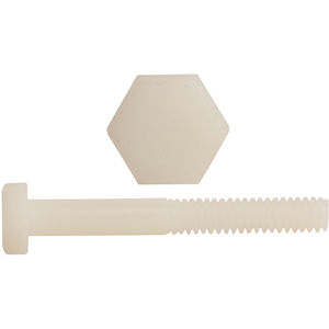 [100 PKG] Hex Head Bolts Partial Thread Nylon Natural 1/4-20 X 1-1/4