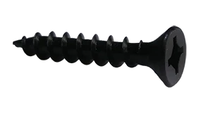 #8 X 1-1/2" Wood Screws | Deep Thread | Combination Square/Phillips Drive | Flat Head | Steel Black Oxide (5500 / Pkg.)