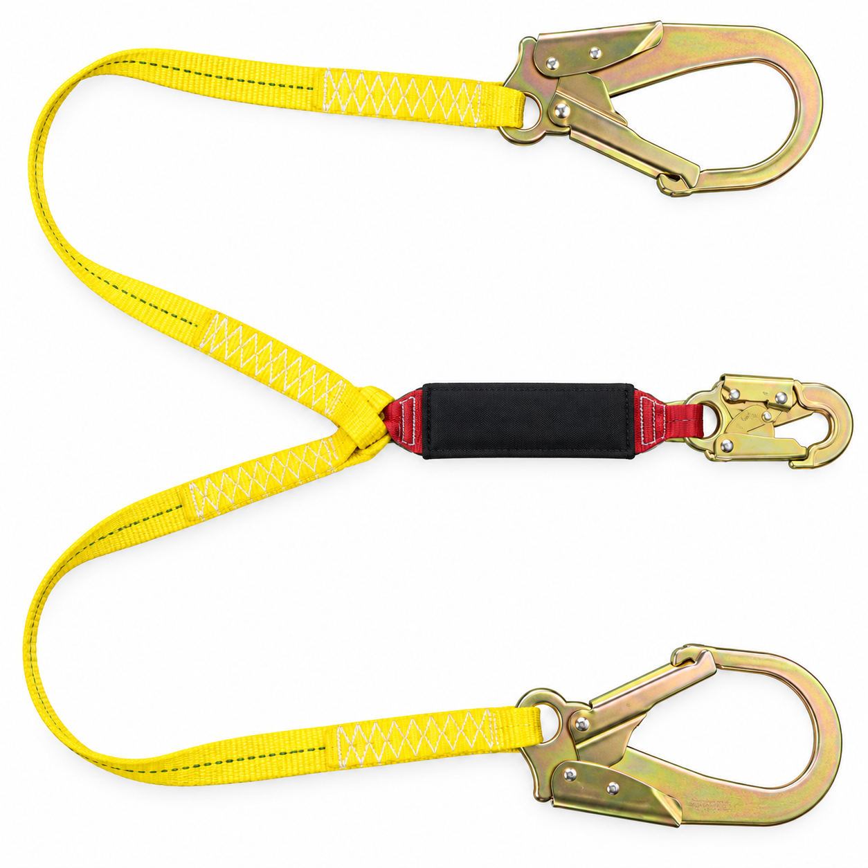 Gemtor Energy Absorbing Lanyard | 100% Tie-Off | Energy Absorbing | #5155 on 1 End | #3100 on Other Ends | 6' | Polyester