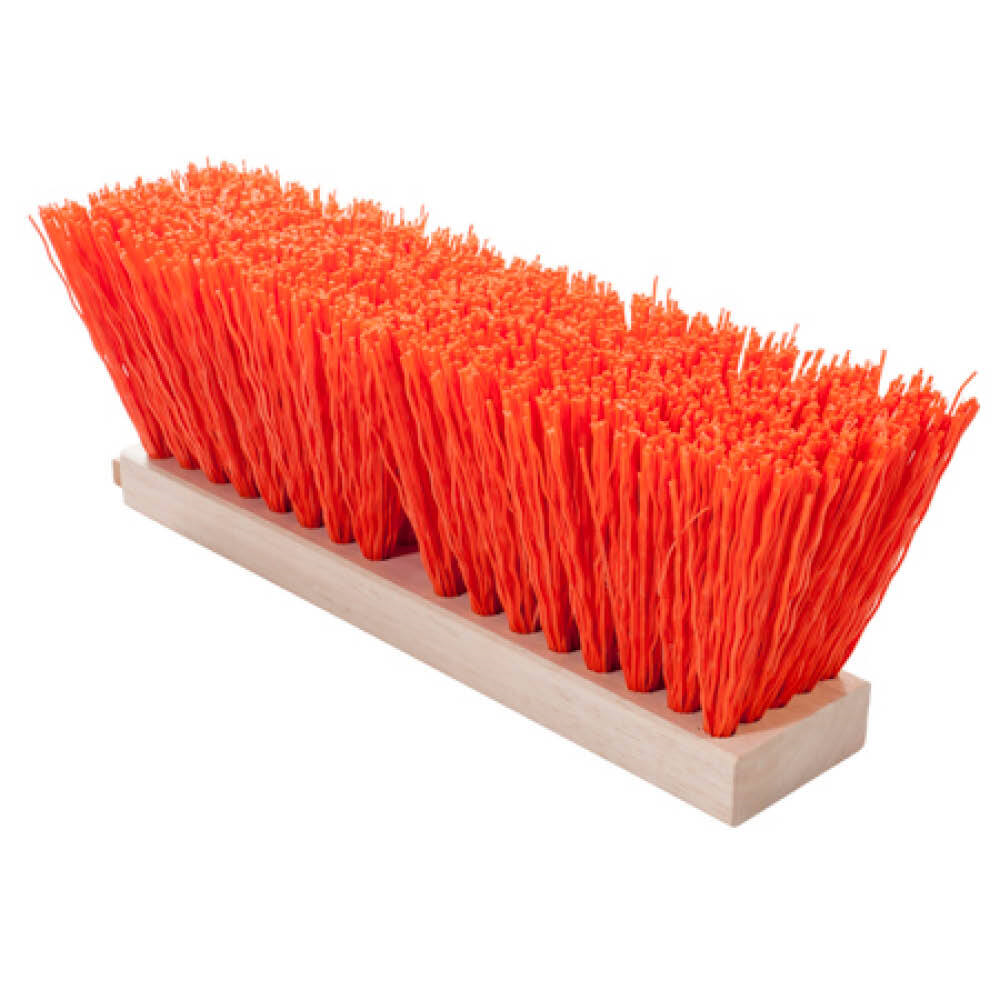 Magnolia Brush 1318-O | 18" Orange Poly Corn Tapered Push Broom Head