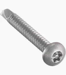 #8 X 1-1/2" Tamper Resistant Self-Drilling Screws | Pan Head | Pin-In Six Lobe Drive | 410 Stainless Steel (100/Pkg.)