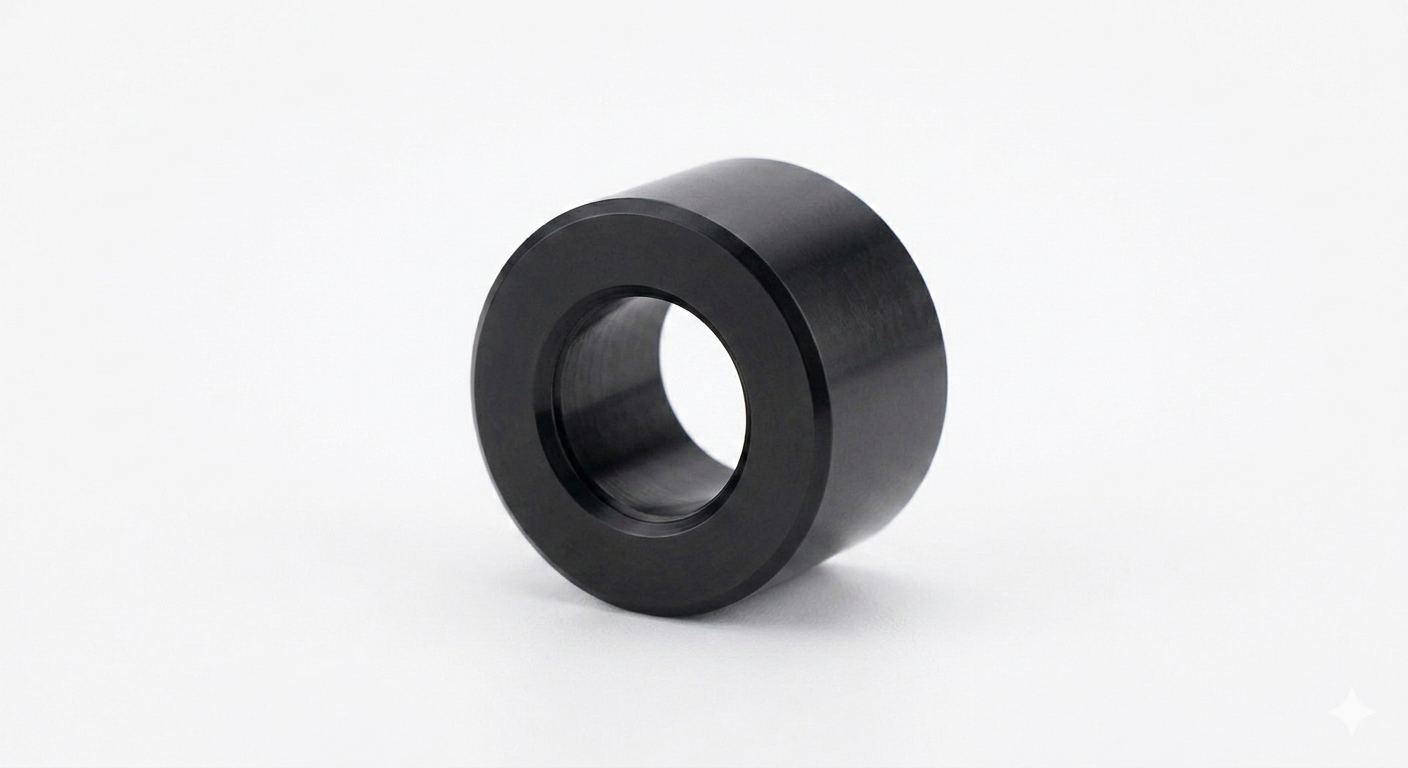 3/16" OD X 1/8" Spacers | #4 Hole | Aluminum | Black Anodize (250/Pkg.)