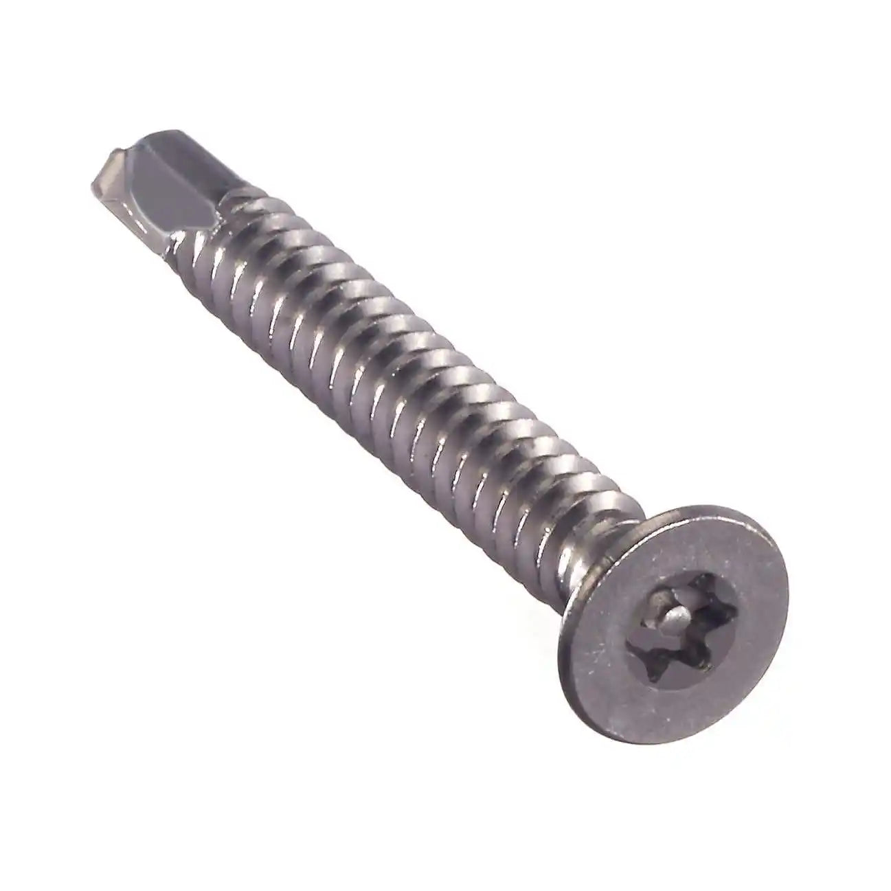 #12 X 2-1/4" Tamper Resistant Sheet Metal Screws | Flat Head | Pin-In Six Lobe Drive | Steel Trivalent Zinc Plated (100/Pkg.)