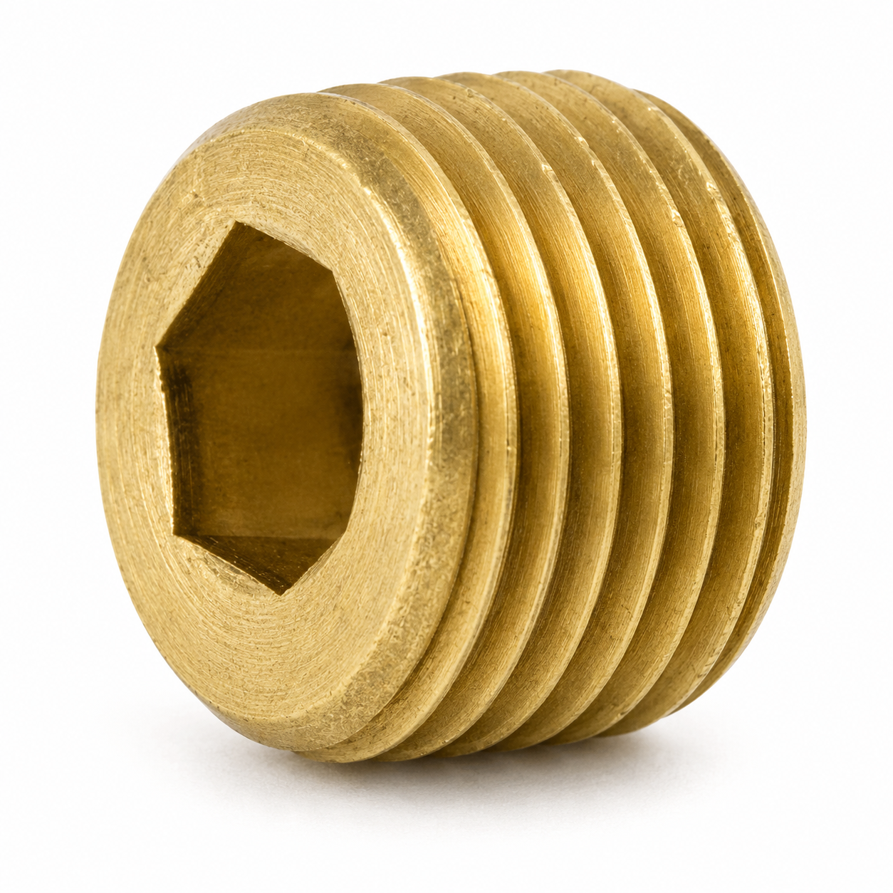HOLO-KROME 11110 3/4"-14 PTF Flush Socket Pressure Plugs | 7/8" Taper | Brass (50 / Pkg.)