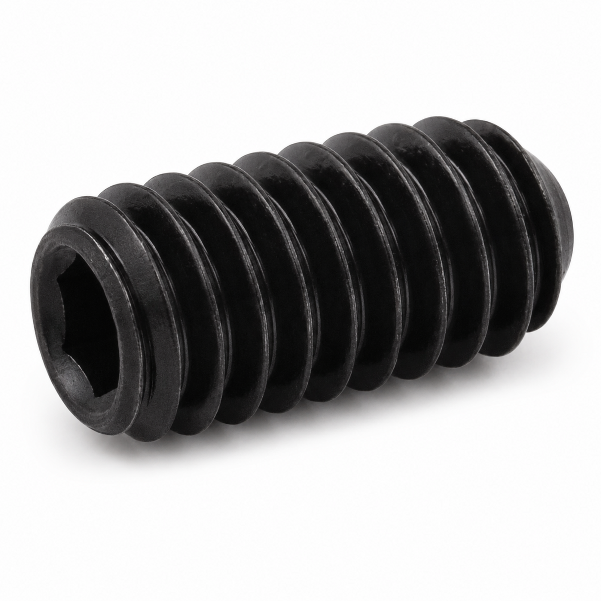 HOLO-KROME 43034 3/8-24 X 1/2" Knurled Cup Point Socket Set Screws | Alloy Steel Thermal Black Oxide (100 / Pkg.)