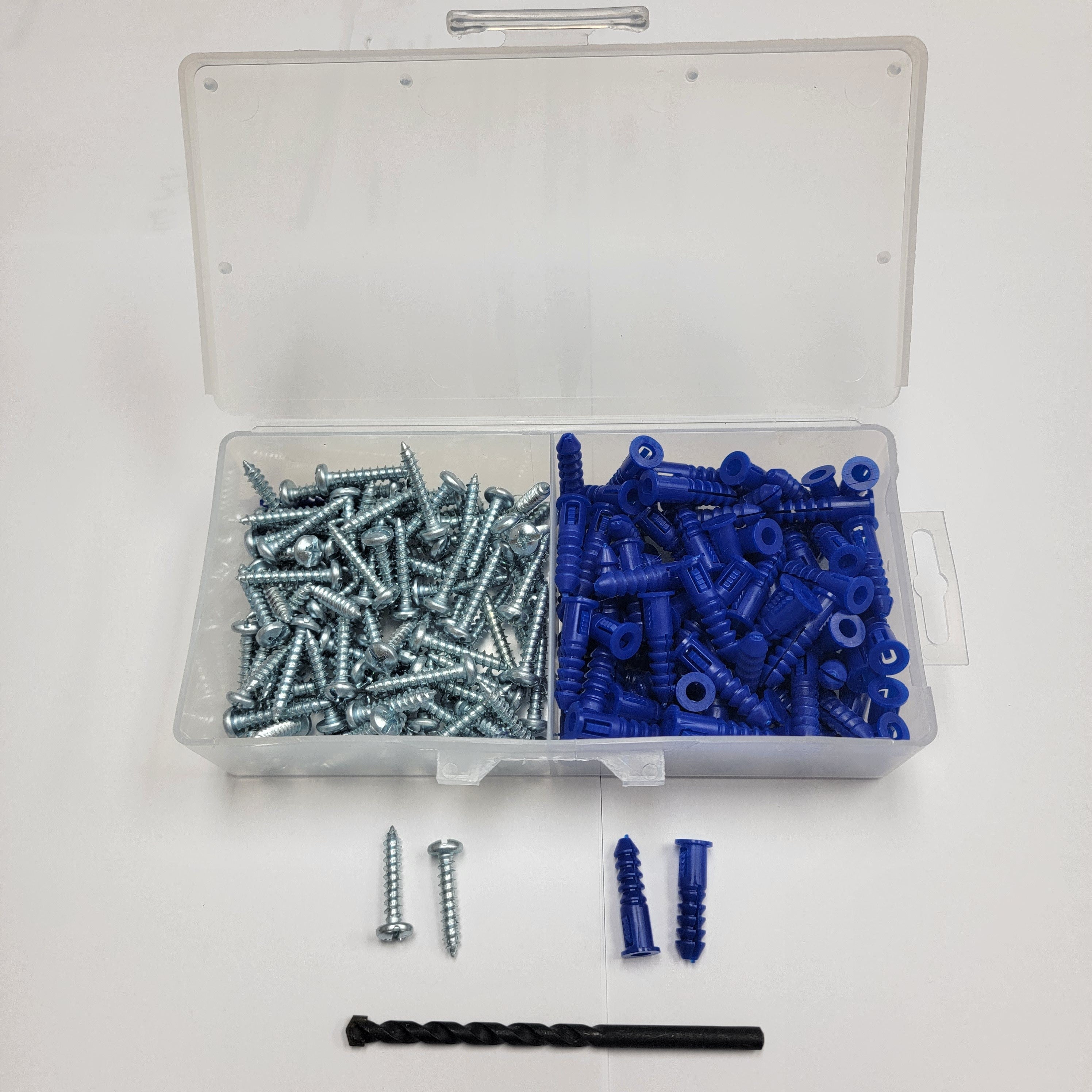 [1 KIT] 4-Way Plastic Anchor Kit (100 Pieces) with Drill Bit (#10 X 1 Screws)