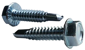 [5000 BULK] Self Drilling Screws Unslotted Hex Washer with Serration #3 Point Zinc Plated 5/16-12 X 2