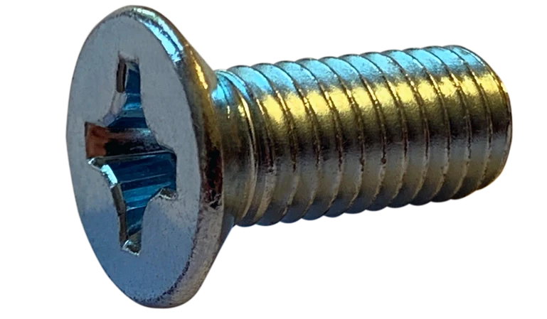 M5-0.8 X 35mm Machine Screws | Flat Head | Phillips Drive | Steel Zinc Plated (1000/Pkg.)