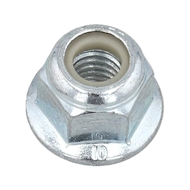 [100 PKG] Hex Flange Nuts Nylon Inserts 18/8 Stainless DIN 6926 M5