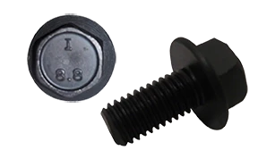 [500 BULK] Hex Head Cap Screws DIN 6921 8.8 Steel Plain M10-1.5 X 20