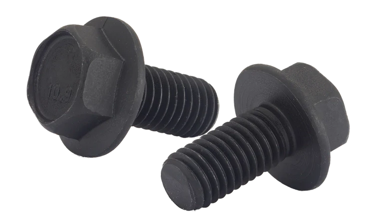 [400 BULK] Flange Bolts DIN 6921 10.9 Steel Black Phosphate M8-1.25 X 60