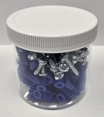 [1 PC] Plastic Anchors Ribbed Super 4 Way Kit with Drill Bit 10-12 Screw Size 100pcs per Jar