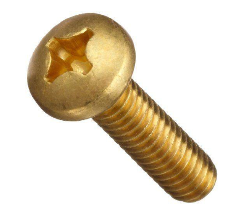 1/4-20 X 3" Pan Head Machine Screws | Phillips Drive | Brass (25 / Pkg.)