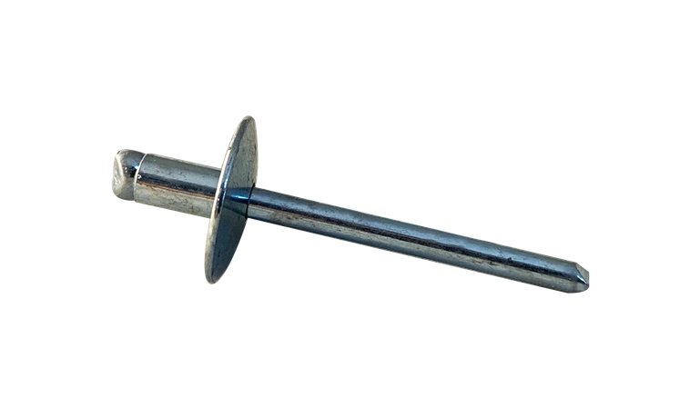 [1500 BULK] Blind Rivets | Large Flange Dome Head | Steel/Steel Zinc Plated | 3/16 Diameter .75-1.0 Grip