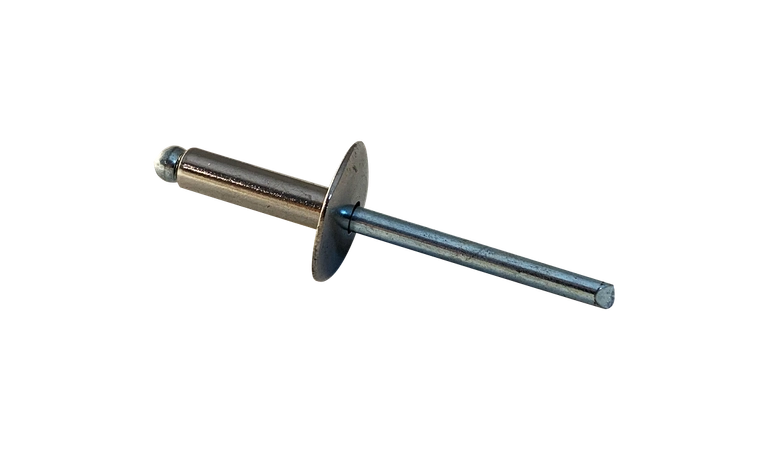 [1500 BULK] Blind Rivets | Large Flange Dome Head | Stainless Steel/Steel | 3/16 Diameter .87-1.0 Grip