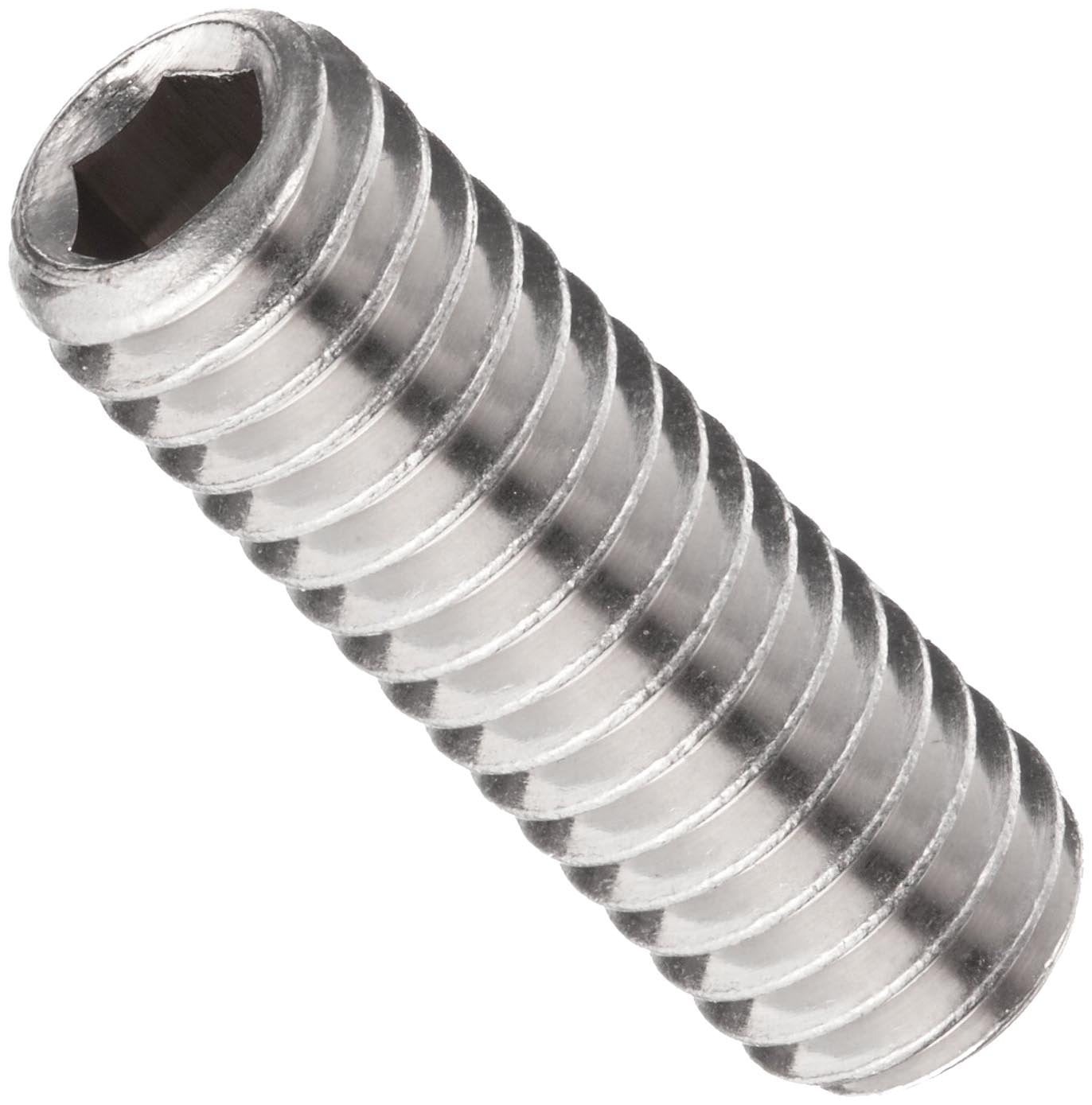 [100 PKG] Set Screws Socket 1/2 Dog Point 18/8 Stainless 1/4-20 X 1/4