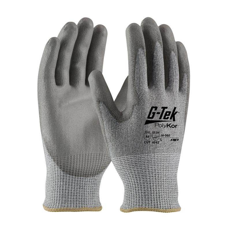 PIP G-Tek® PolyKor® Gray 13G A4 Smooth Grip Polyurethane Coated Gloves