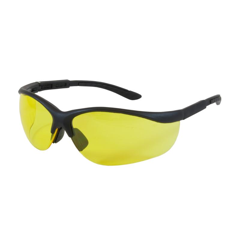 PIP Hi-Voltage AC™ Amber Anti-Scratch Coated Lens Black Frame Semi-Rimless Safety Glasses