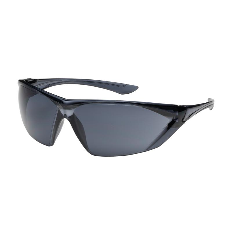 PIP Bullseye™ Gray Anti-Scratch/Fog Coated Lens & Temple Rimless Safety Glasses